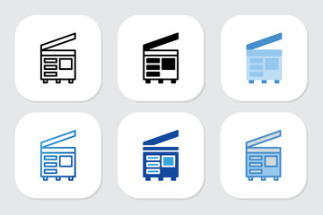 Photocopy Machine icons with various design styles