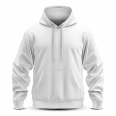 Hoodie with drawstrings, apparel element, detailed vector design, cozy look, isolated on white background