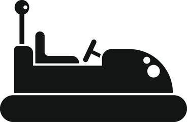 Black silhouette of a bumper car, a classic amusement park attraction, ideal for projects related to entertainment, leisure, and childhood memories