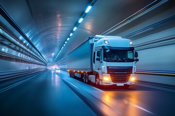 Trucks passing through tunnels