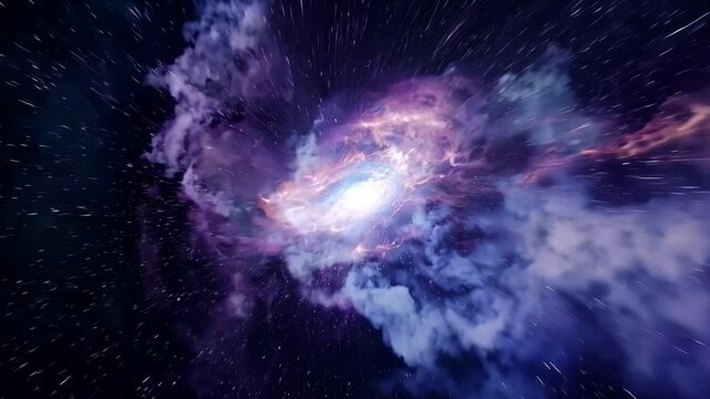 Moving nebulas space travel hyperlapse floating through galaxy stars planet universe cosmic travel outer space timelapse journey exploration nebula infinity colorful motion futuristic sci-fi explore