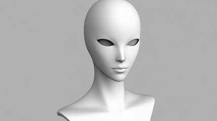 A minimalist, seamless sculpture of a human figure, showcasing a futuristic design with smooth contours and elegant lines.