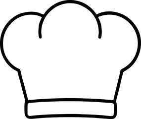 Simple Black And White Chef Hat Icon Isolated On White Background For Culinary And Cooking Illustrations