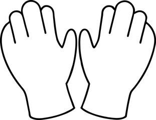 Obraz premium Simple Black and White Illustration of Winter Gloves on White Background