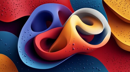 Obraz premium Colorful abstract design with swirling shapes and textures, creating a vibrant visual experience for creative projects.
