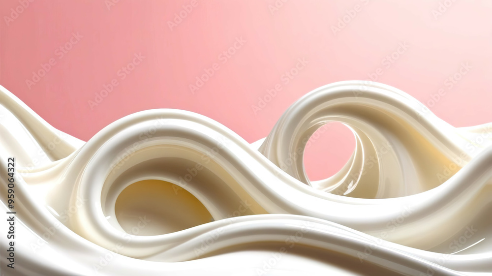 Poster abstract background of cream waves