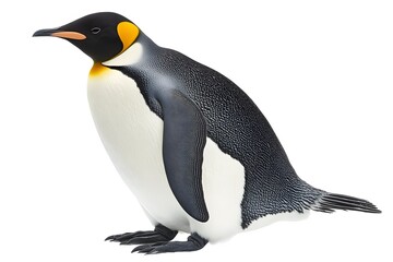 Fototapeta premium Emperor Penguin on White Background, Photo Realistic, Wallpaper, Cover and Screen for Smartphone, PC, Laptop, 9:16 and 16:9 Format