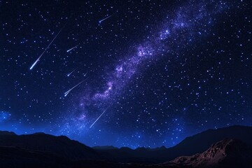 Night sky filled with stars and shooting stars.