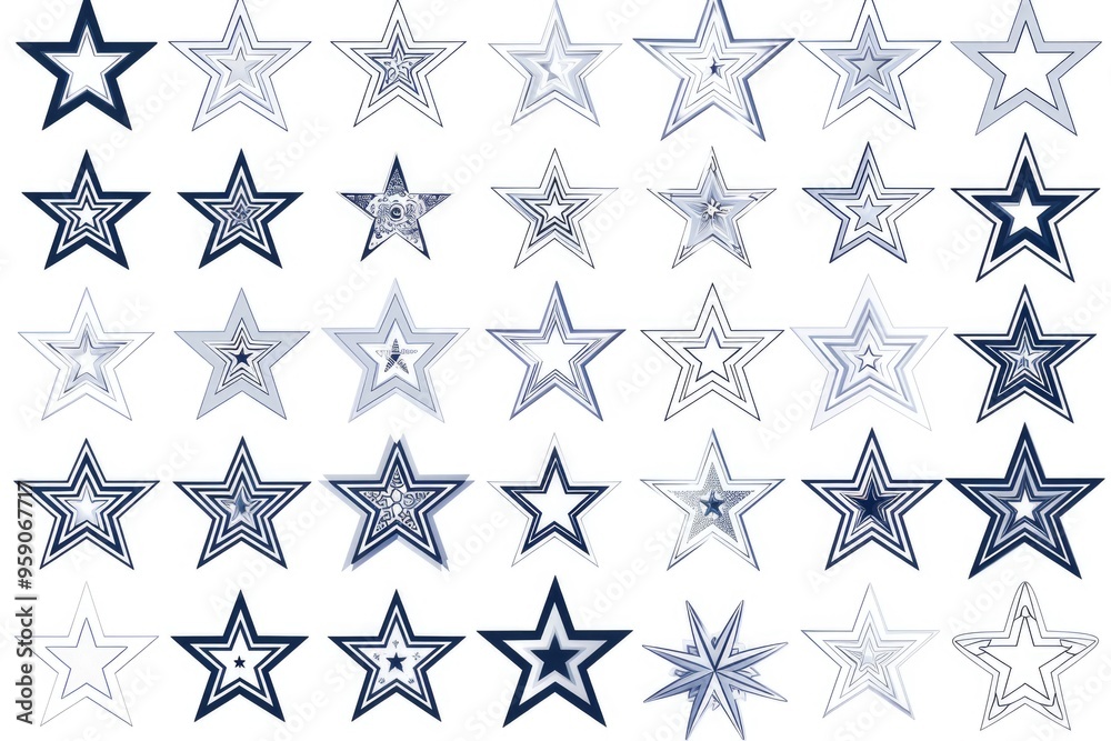 Poster a cluster of stars shining bright on a white background, ideal for use in illustrations and designs