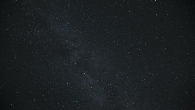Time-lapse of the Milky Way moving across the night sky. Captures the mesmerizing motion of stars and cosmic detail in a clear, dark sky.
