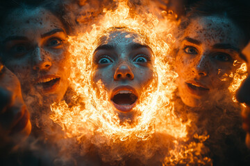 A group of people in a brainstorming session, their faces lit up with excitement as ideas flow freely. Concept of creative collaboration and boundless potential.