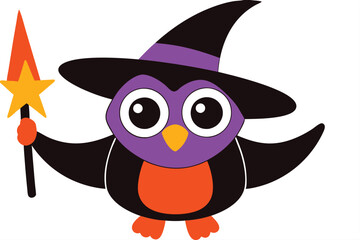 Halloween owl cartoon vector illustration