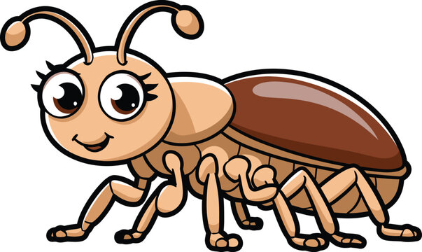 a cartoon flea image with colorful and vector illustration 
