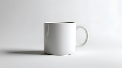 Fototapeta premium Simple Ceramic Mug: A single, unadorned ceramic coffee mug, centered on a white background, with a slight shadow for depth. 