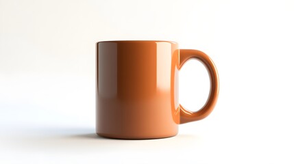 Fototapeta premium Simple Ceramic Mug: A single, unadorned ceramic coffee mug, centered on a white background, with a slight shadow for depth. 