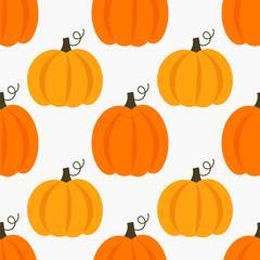 Autumn pumpkins seamless pattern. Vector illustration.