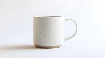 Simple Ceramic Mug: A single, unadorned ceramic coffee mug, centered on a white background, with a slight shadow for depth.

