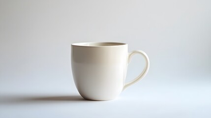 Simple Ceramic Mug: A single, unadorned ceramic coffee mug, centered on a white background, with a slight shadow for depth.
