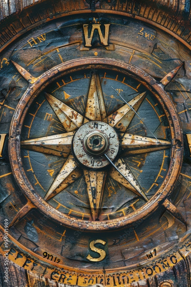 Poster A close-up shot of a clock face with Roman numeral markings, suitable for use in various contexts such as time-related designs or vintage-inspired themes