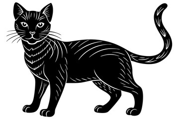 cat silhouette with black and white background