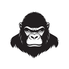 Fototapeta premium Gorilla in cartoon, doodle style . Image for t-shirt, web, mobile apps and ui. Isolated 2d vector illustration in logo, icon, sketch style, Eps 10, black and white. AI Generative