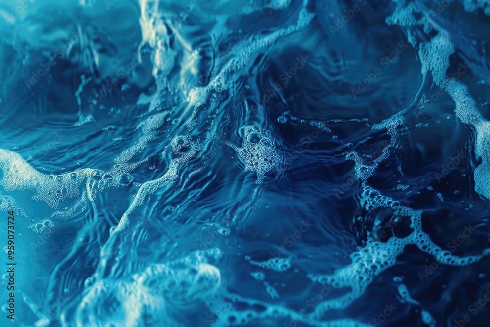 Poster a close-up view of a wave in a body of water, suitable for use in nature or ocean-themed designs