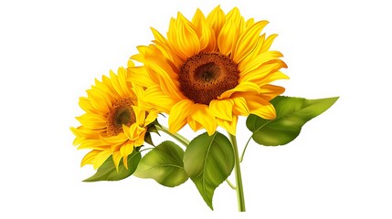 Obraz premium Sunflower tall bright yellow and cheerful on a background color