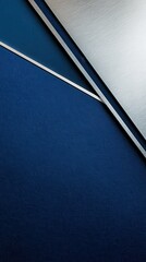 The invitation layout showcases sleek textures in deep blue and metallic silver for a refined business event