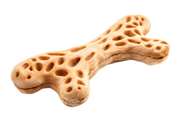 Bone shape dog cookie isolated on clear white and transparent background