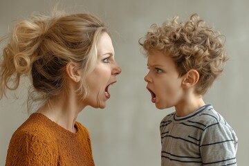 Mother and child in heated argument highlighting family conflicts and emotional tension in parenting dynamics