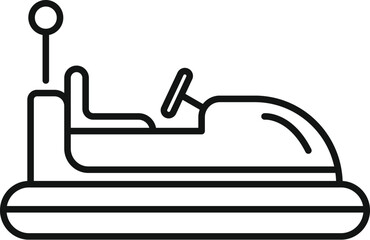 Bumper car electric attraction icon, outline style isolated on white background