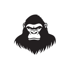 Gorilla in cartoon, doodle style . Image for t-shirt, web, mobile apps and ui. Isolated 2d vector illustration in logo, icon, sketch style, Eps 10, black and white. AI Generative