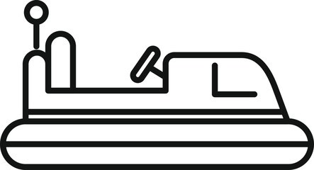 Hovercraft floating on air cushion using blowers icon outline vector