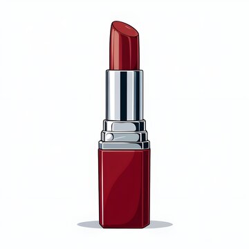recommend clip art: red lipstick isolated on white background