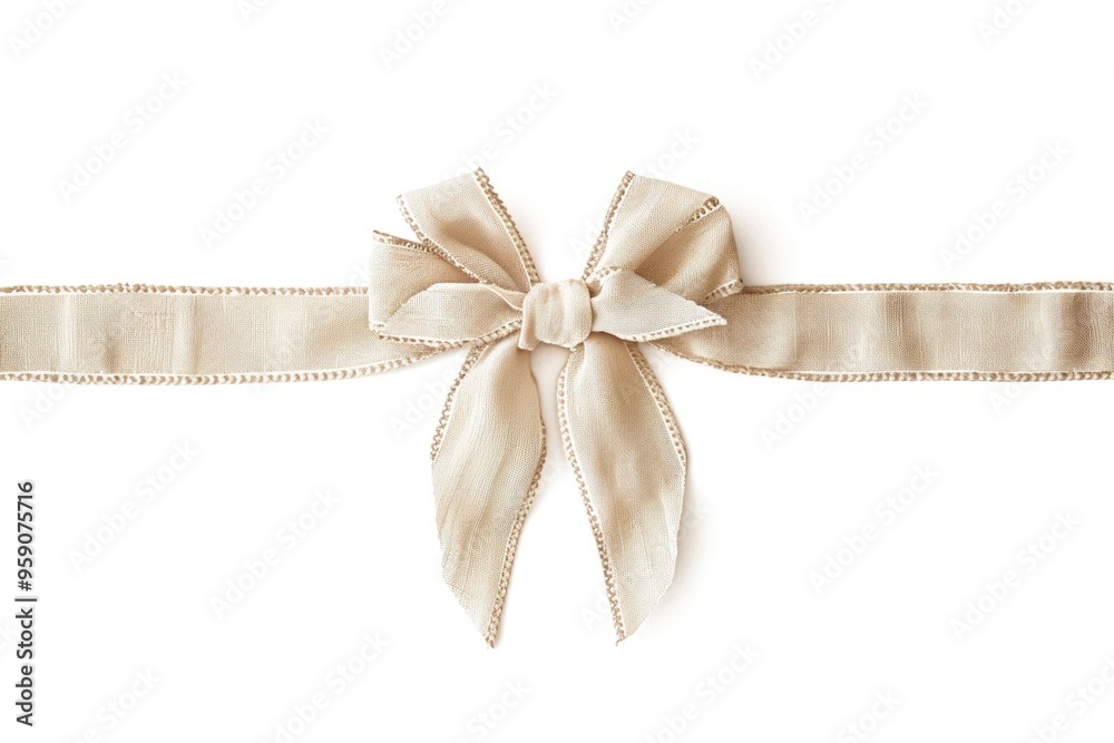 Poster a simple bow tied with ribbon on a clean white background