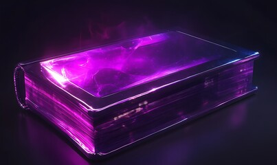 Glowing Purple Book with Cosmic Energy