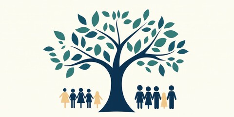 Bending and twisting branches on a family tree to symbolize various generations and relationships