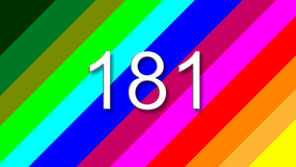 181 colorful rainbow background year number