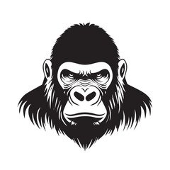 Fototapeta premium Gorilla in cartoon, doodle style . Image for t-shirt, web, mobile apps and ui. Isolated 2d vector illustration in logo, icon, sketch style, Eps 10, black and white. AI Generative