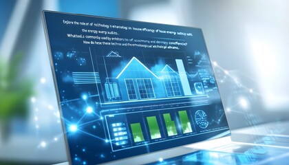 Laptop Displaying Data Analysis of Home Energy Efficiency