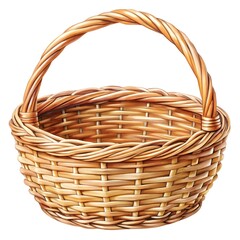 Obraz premium watercolor wicker basket isolated on white