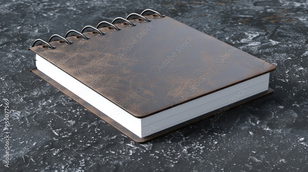 Aufkleber a simple notebook sits atop a table, awaiting use