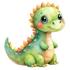 Naklejka premium watercolor cute dinosaur 