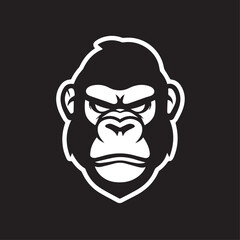 Fototapeta premium Gorilla in cartoon, doodle style . Image for t-shirt, web, mobile apps and ui. Isolated 2d vector illustration in logo, icon, sketch style, Eps 10, black and white. AI Generative