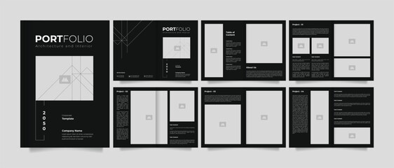 Architecture portfolio brochure design or portfolio template design