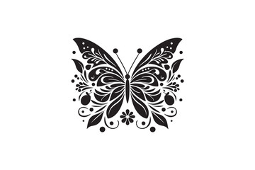 butterfly silhouette and vector