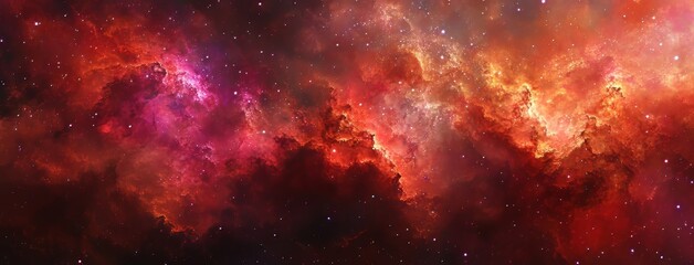 Pink, purple, and white Nebula Panorama Wallpaper.