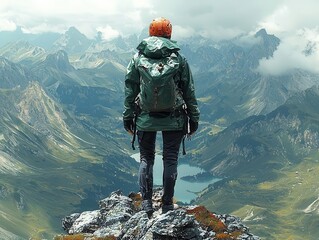 Obraz premium Remote Hiking for Mountain Exploration