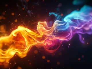 Colored Smoke - colorful, smoke, abstract, vibrant, rainbow, swirling, glowing, light, bright, pattern, background, design, energy, artistic, creativity
