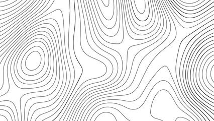 Black and white abstract background vector, Topographic background and texture, monochrome image. 3D